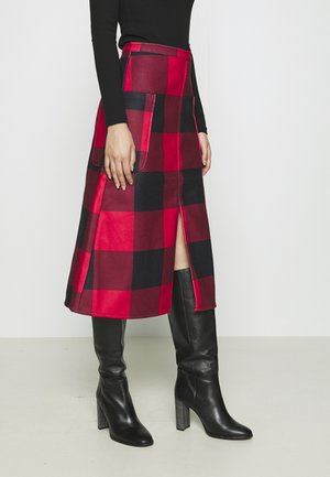 MIDI A LINE SKIRT - Spódnica trapezowa - red