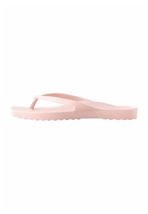 Single light pink rubber flip-flop sandal with a textured sole and a Y-shaped strap, displayed on a white background.