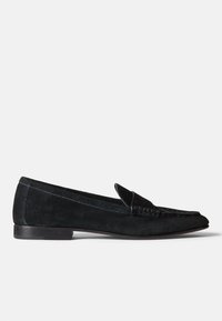 EMBOSSED-PONY SUEDE PENNY LOAFER - Obuća za navlačenje - black