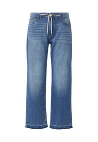 CROPPED MID RISE OFFENER SAUM - Jean droit - blau