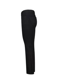 Zwarte denimbroek met een slim fit, zijzakken en achterzakken. De stof is glad met een licht verhoogde textuur en een stevige taille.