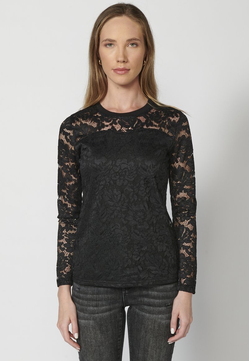 Koroshi LONG SLEEVE  - Blúz - black