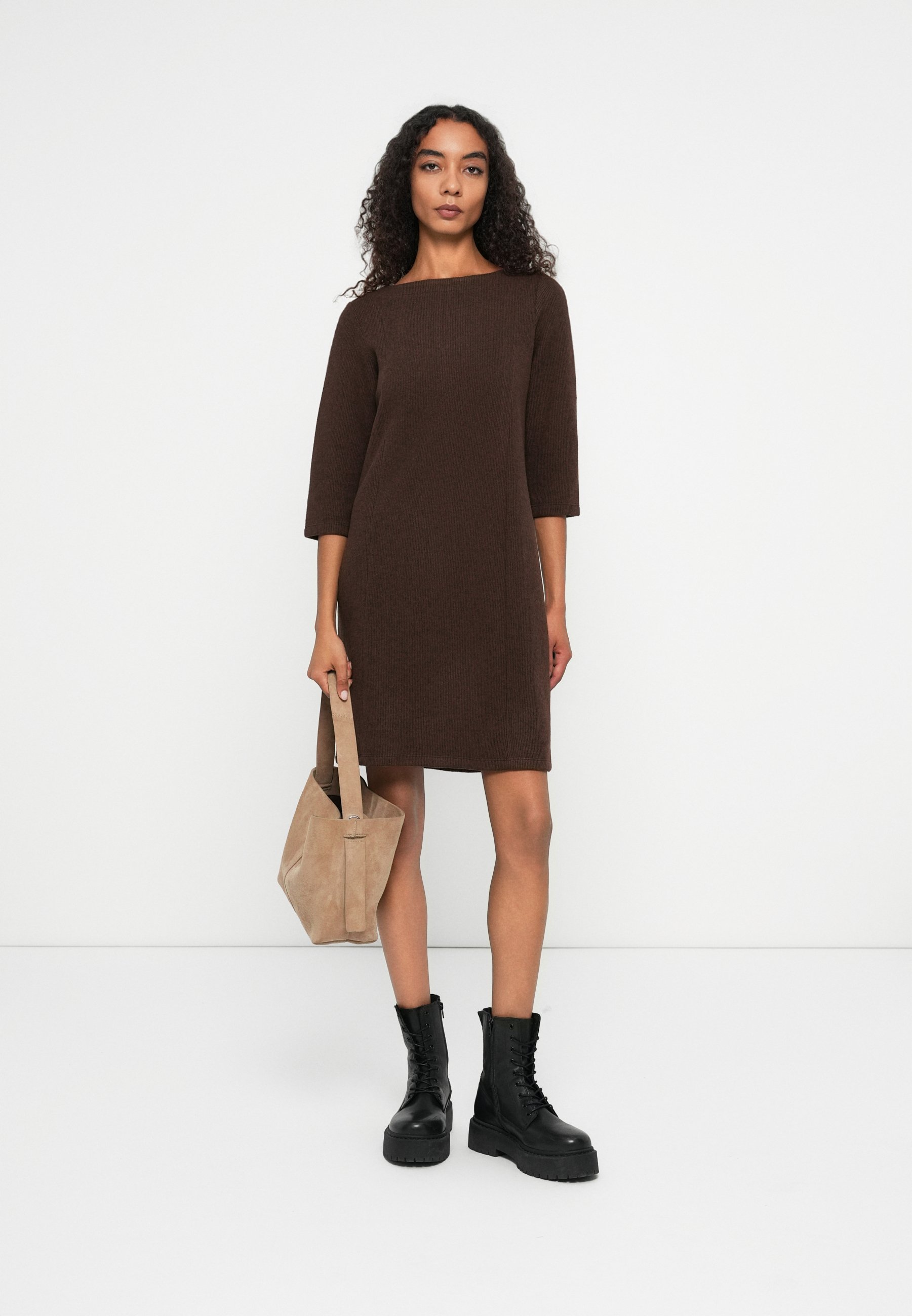 TOM TAILOR Damen Cosy Kleid Aus Rippstrick – Bequem, Weich, überknielang (nachhaltige Kollektion BE PART)