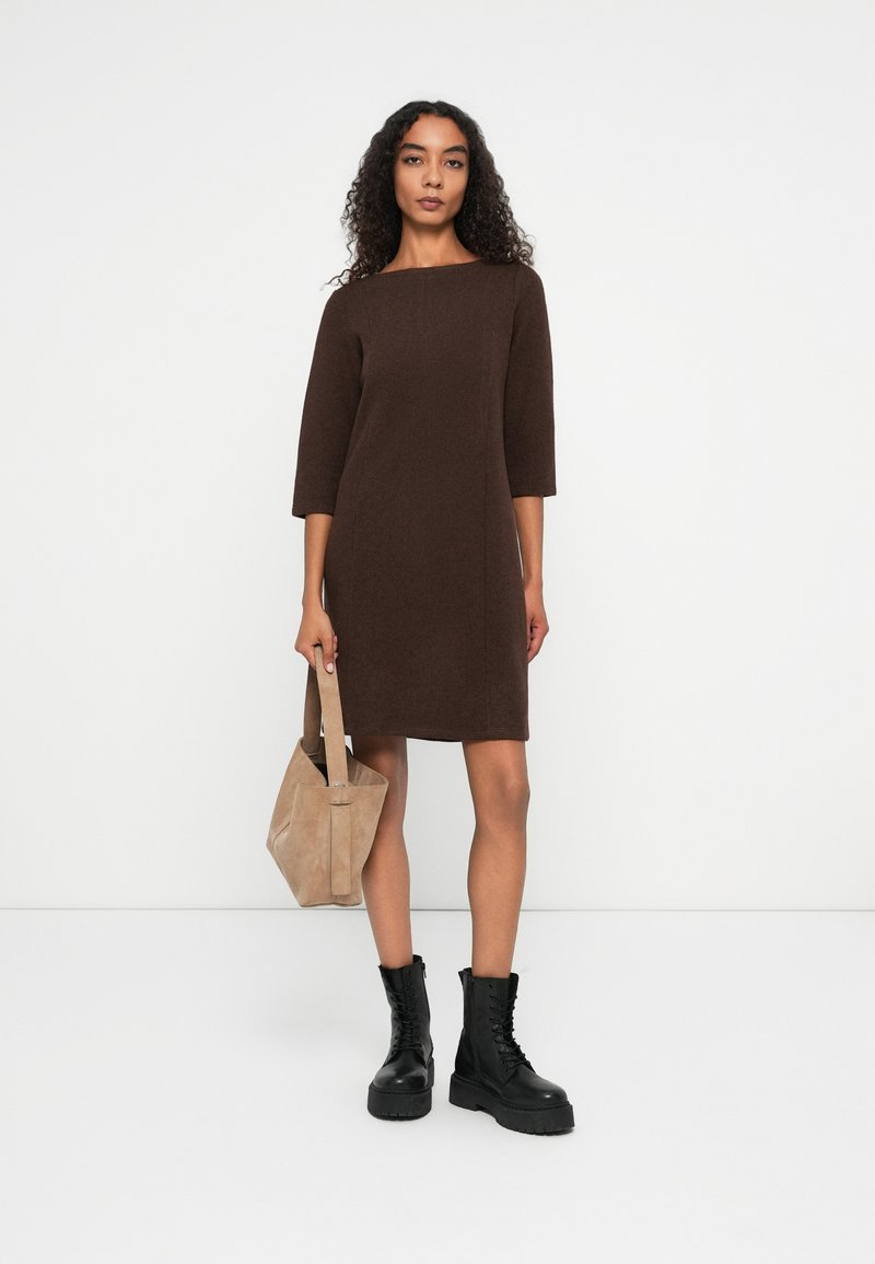 TOM TAILOR DRESS COSY - Jumper dress - dark pecan brown melange/brown -  Zalando.ie