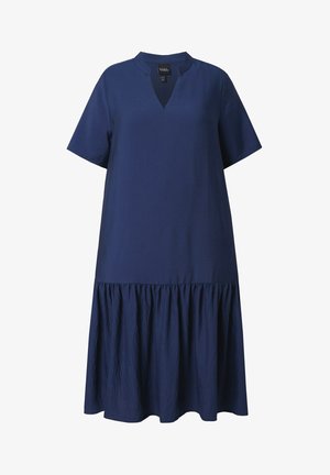 Ulla Popken, FLOUNCE PANEL SHORT SLEEVE DRESS - Hverdagskjole - universe
