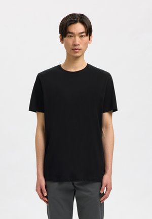 Selected, SLMASPEN ONECK TEE - T-Shirt basic - black