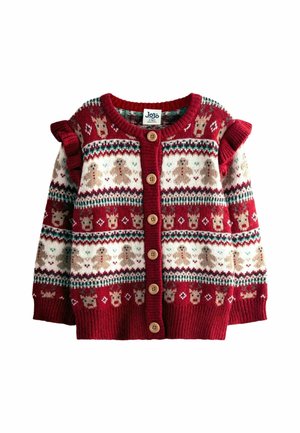 REGULAR FIT - CHRISTMAS FRILL SHOULDER FAIRISLE - Kardigán - red reindeer
