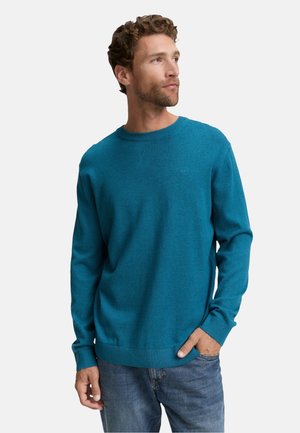 BASIC CREWNECK - Strickpullover - türkis-meliert