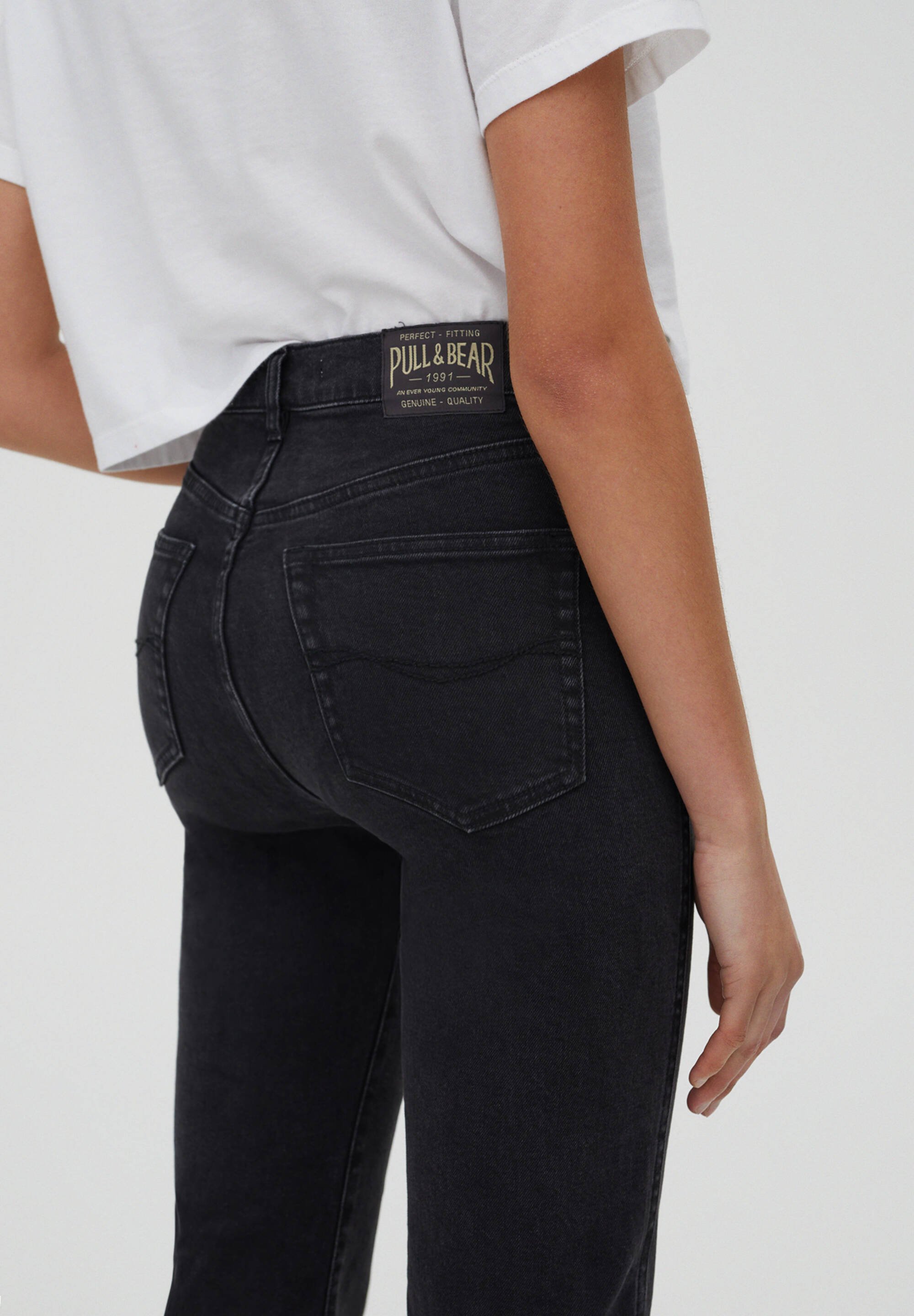 PULL\u0026BEAR SLIM MOM - Jeans slim fit - black/nero - Zalando