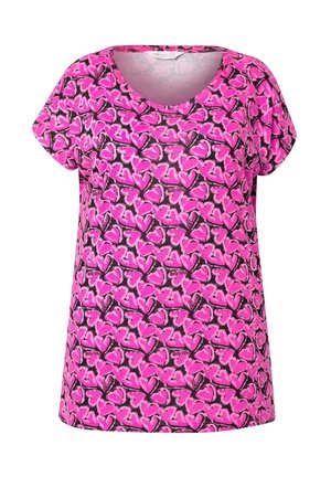 MIAMODA, A-LINIE ALLOVER - Camiseta estampada - hibiscus pink