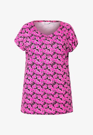 MIAMODA, A-LINIE ALLOVER - Camiseta estampada - hibiscus pink