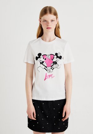 ONLMICKEY LIFE VALENTINE - Print T-shirt - bright white