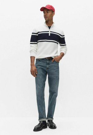 KURT HALF ZIP - Långärmad tröja - offwhite stripe