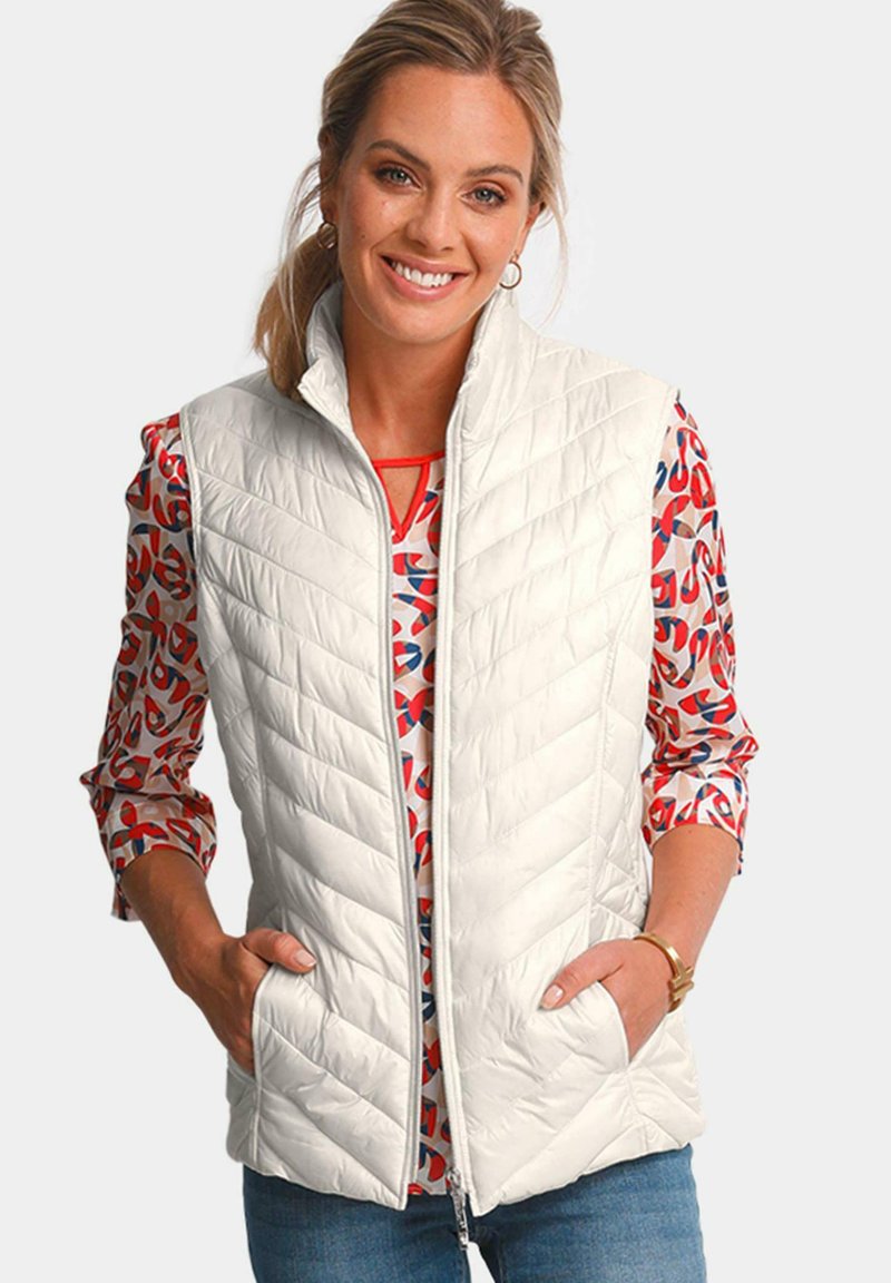 Damen Leichte Jacken | GOLDNER Weste perlweiß/offwhite - GZ15685 Damen Leichte Jacken | GOLDNER Weste perlweiß/offwhite - GZ15685