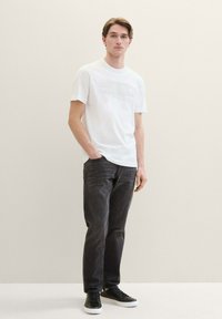 TOM TAILOR MIT TEXT - T-shirt imprimé - white