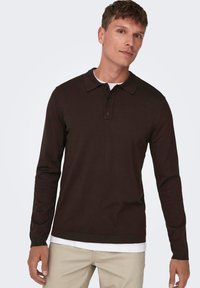 Only & Sons WYLER LIFE REG 14 LS NOOS - Polo shirt - braun