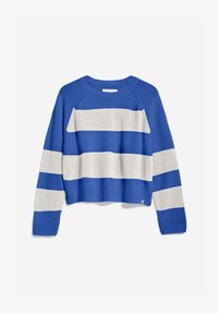 Selected, warm blue oatmilk