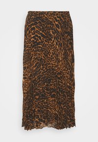 OCELOT-PRINT PLEATED GEORGETTE SKIRT - Saia evasé - polo black multi