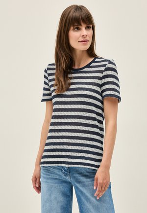 GESTREIFTES - Print T-shirt - blau