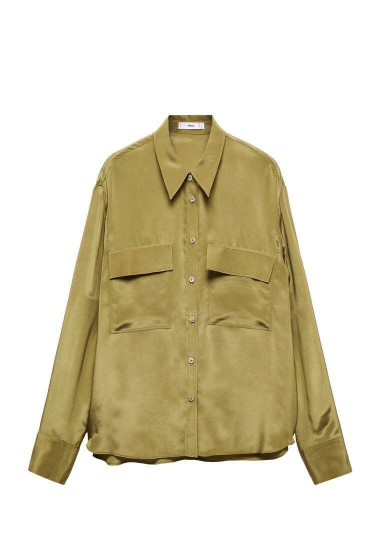 Mango Overhemdblouse kaki Mango Overhemdblouse kaki