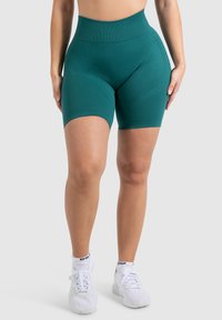 Smilodox MARIA SOLID SHORTS SCRUNCH KURZE HOSE SEAMLESS - Tights - dunkel grün