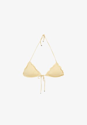 Massimo Dutti, RUFFLED TRIANGLE BIKINI TOP - Bikinitop - light yellow