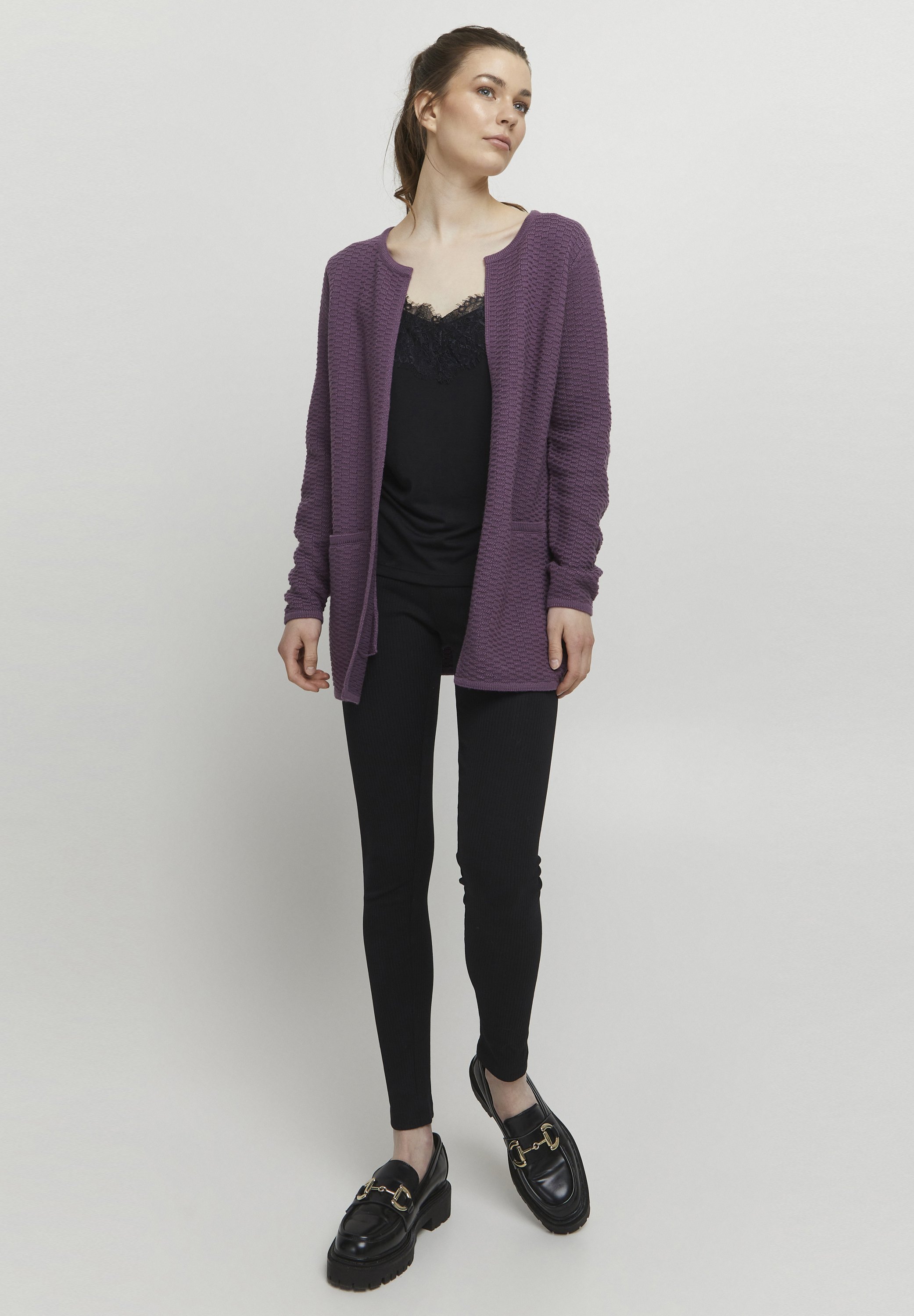 売れ筋商品|||ビーヤング ニット&セーター レディース アウター BYMANJA - Cardigan - grape jam b.young by Zalando BYMANJA - Cardigan - grape jam/purple