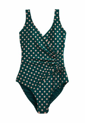 RUCHED SIDE TUMMY CONTROL - Uimapuku - teal tan spot