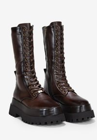 Bosanova CON CORDONES - Botas con plataforma - marron