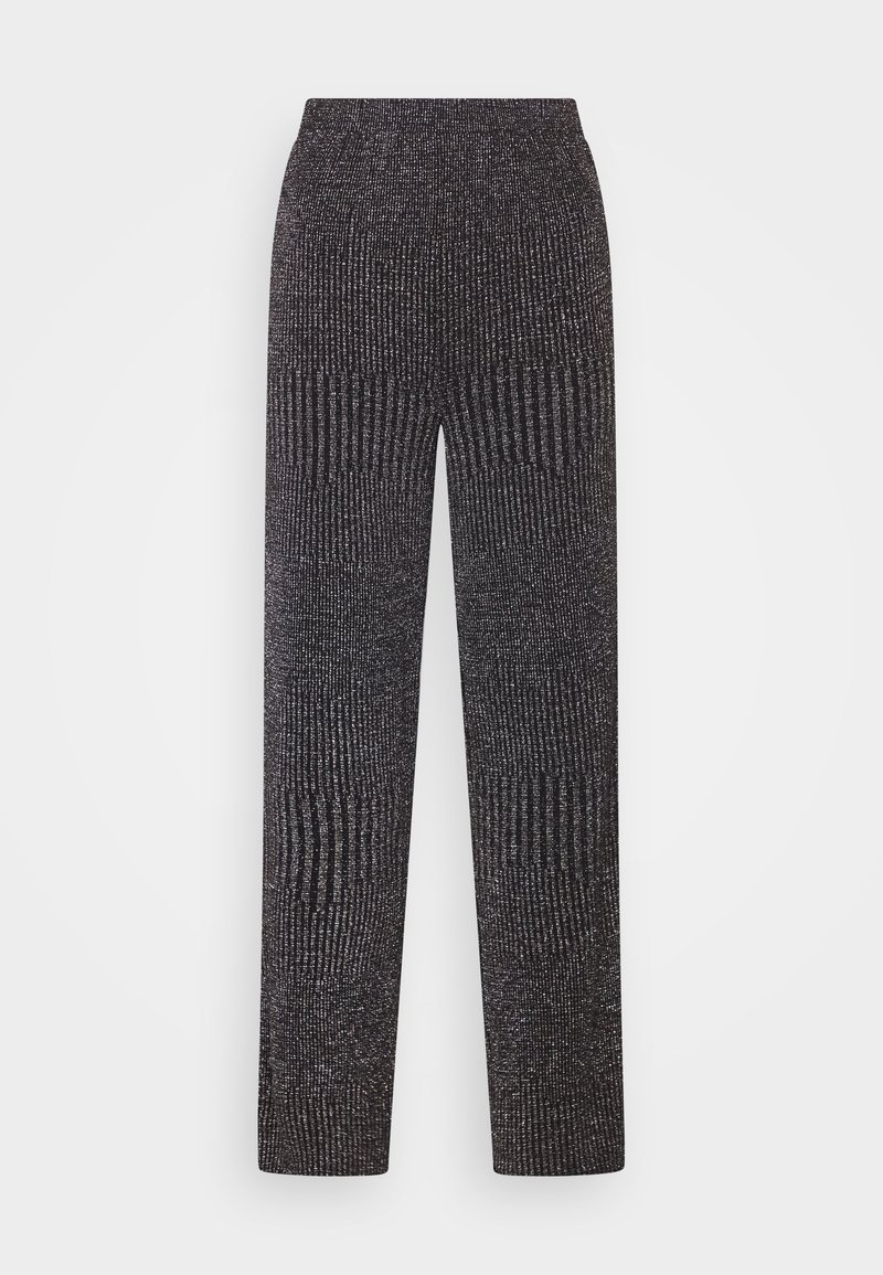 PIECES Tall PCMARY HIGH WAIST WIDE PANT - Παντελόνι - black/glitter