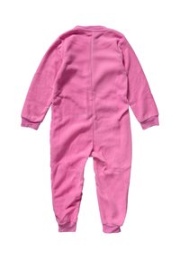 Vaatehuoneiden ruusukimmoinen fleece-yökkäri, jossa on pitkät hihat, ribbikantit ja takasauma. Pehmeä rakenne yksinkertaisella designilla, ei kuvioita tai lisäyksityiskohtia.