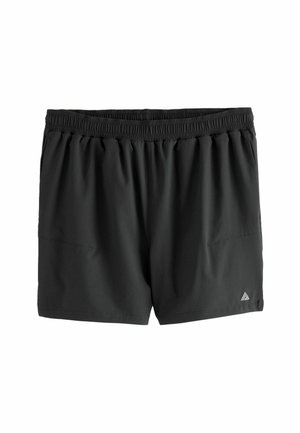 Čierne športové šortky s elastickým pásom, dvoma prednými vreckami a logom. Vyrobené z ľahkej, priedušnej látky.