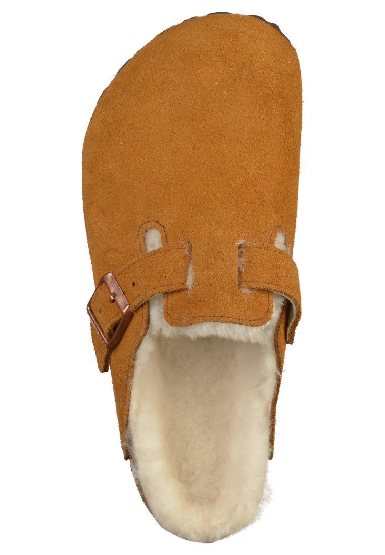 Birkenstock Suede Clog Mule in Tan Suede with Copper Buckle Birkenstock Buckley Suede Leather Clog - Tea main image 2