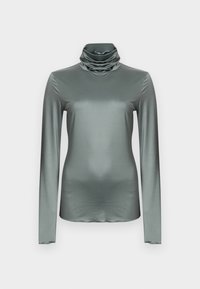 Μπλούζα με μακριά μανίκια και ζιβάγκο σε απαλό πράσινο χρώμα, με απαλή, λεία υφή και κατακόρυφο ντραπέ λαιμόκοψη.