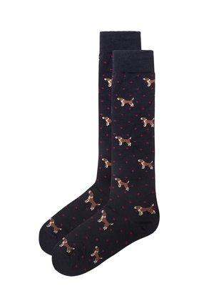 Calze - dark blue with print