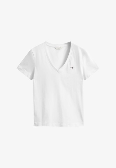 SHIELD V NECK - T-shirt basique - white