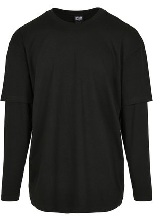 Urban Classics, OVERSIZED SHAPED DOUBLE LAYER LS TEE - Hosszú ujjú felső - black/black