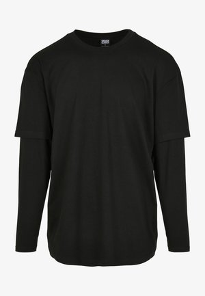 Urban Classics, OVERSIZED SHAPED DOUBLE LAYER LS TEE - Hosszú ujjú felső - black/black
