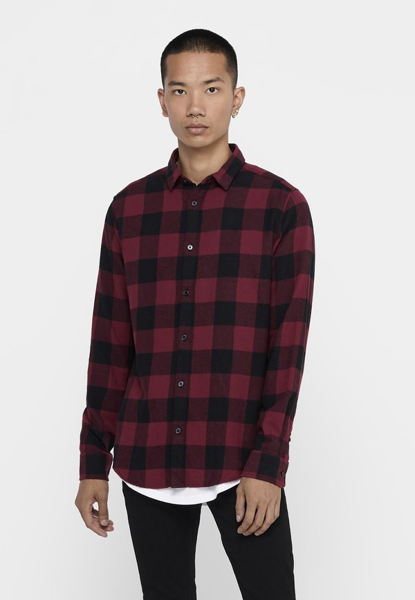 ONSGUDMUND CHECKED SHIRT - Shirt - cabernet