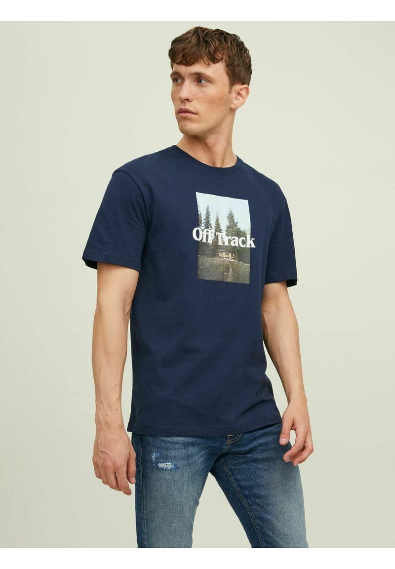Zalando Jack And Jones T Shirt Herren Jack & Jones T-Shirt print - navy blazer/dunkelblau - Zalando.de