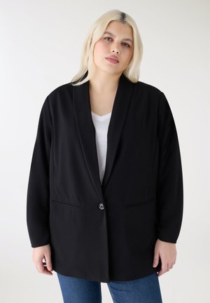 UN BOTTONE E SCOLLO SCIALLATO
 - Cappotto corto - nero
