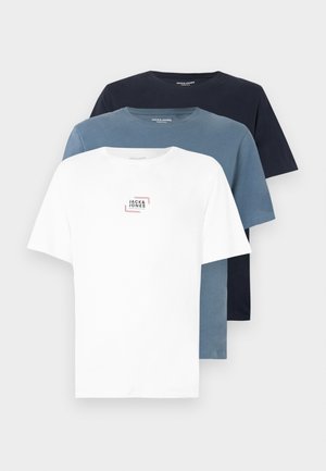JJCORP GRAPHIC TEE O NECK 3 PACK - Nyomott mintás póló - white/blue mirage/navy blazer