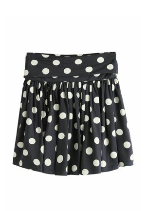 Next, REGULAR FIT - FOLDOVER - Jupe trapèze - black white spot