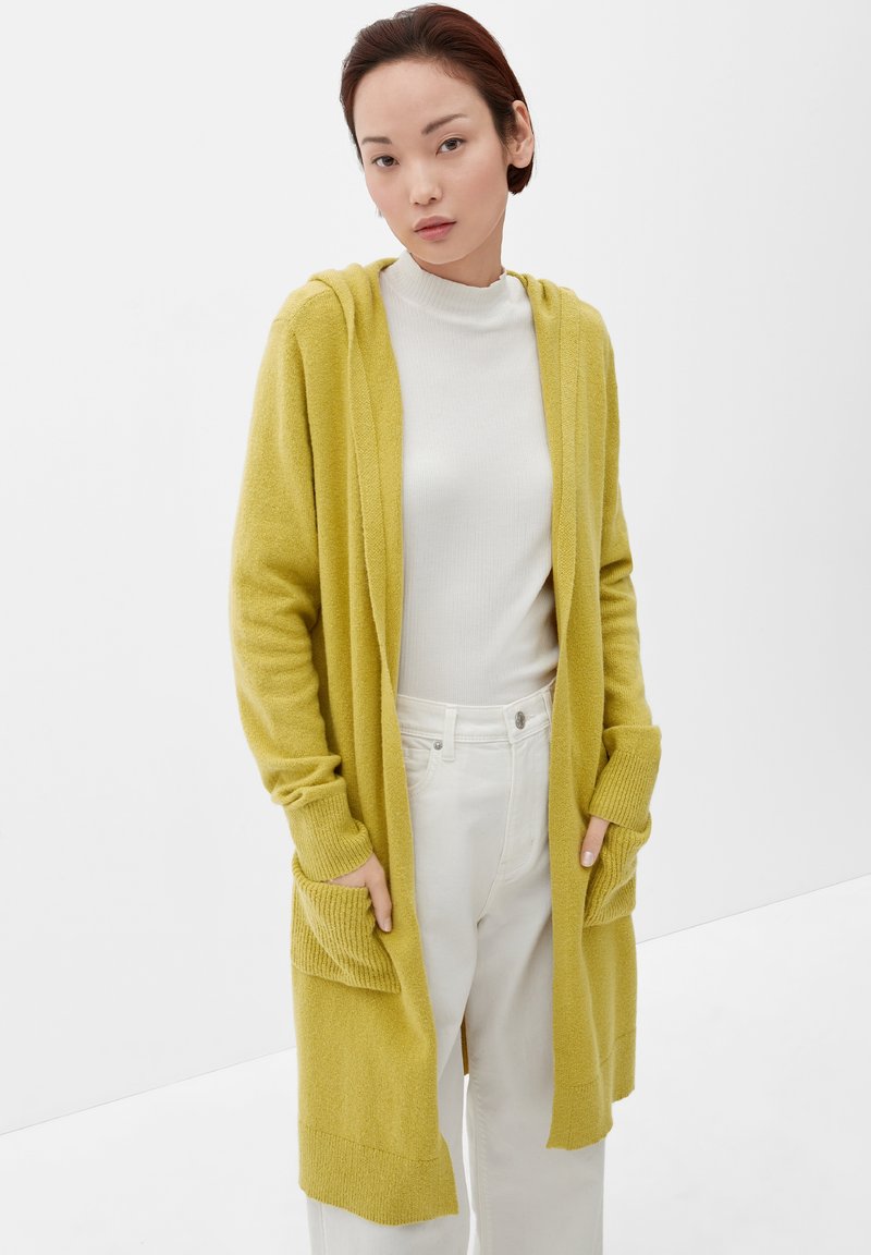 strickjacken s oliver long cardigan mit kapuze gelb