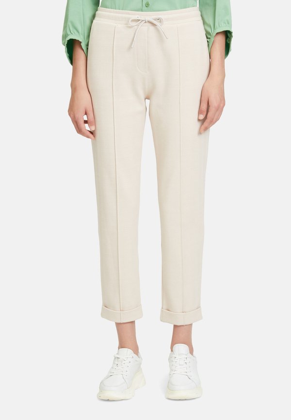 SCHLUPF MIT BINDEGÜRTEL - Stoffhose - beige