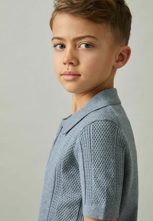 Reiss REGULAR FIT - TEXAS TEXTURED- HALF-ZIP - Poloshirt - airforce blue