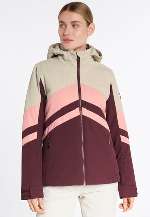 Ziener TELIA - Ski jacket - velvet red/silver beige dob