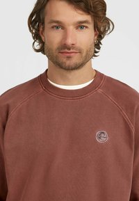 Bordeaux sweatshirt lavet af blødt stof, med rund hals, raglan ærmer og et lille broderet logo på brystet.