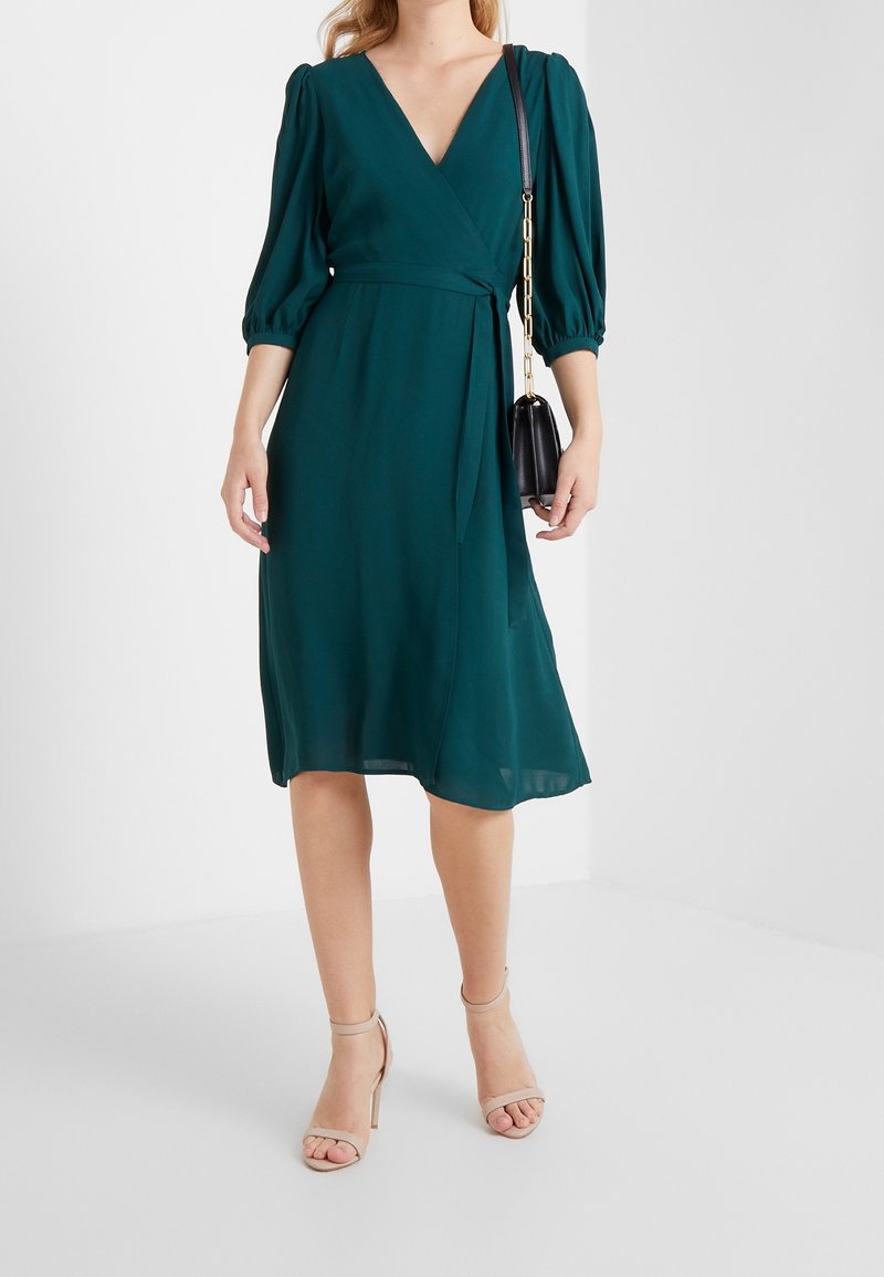 how should a mother dress for a graduation ELISABETTA FRANCHI Women's long green dress in shiny viscose jersey –  Pavidas main image 1