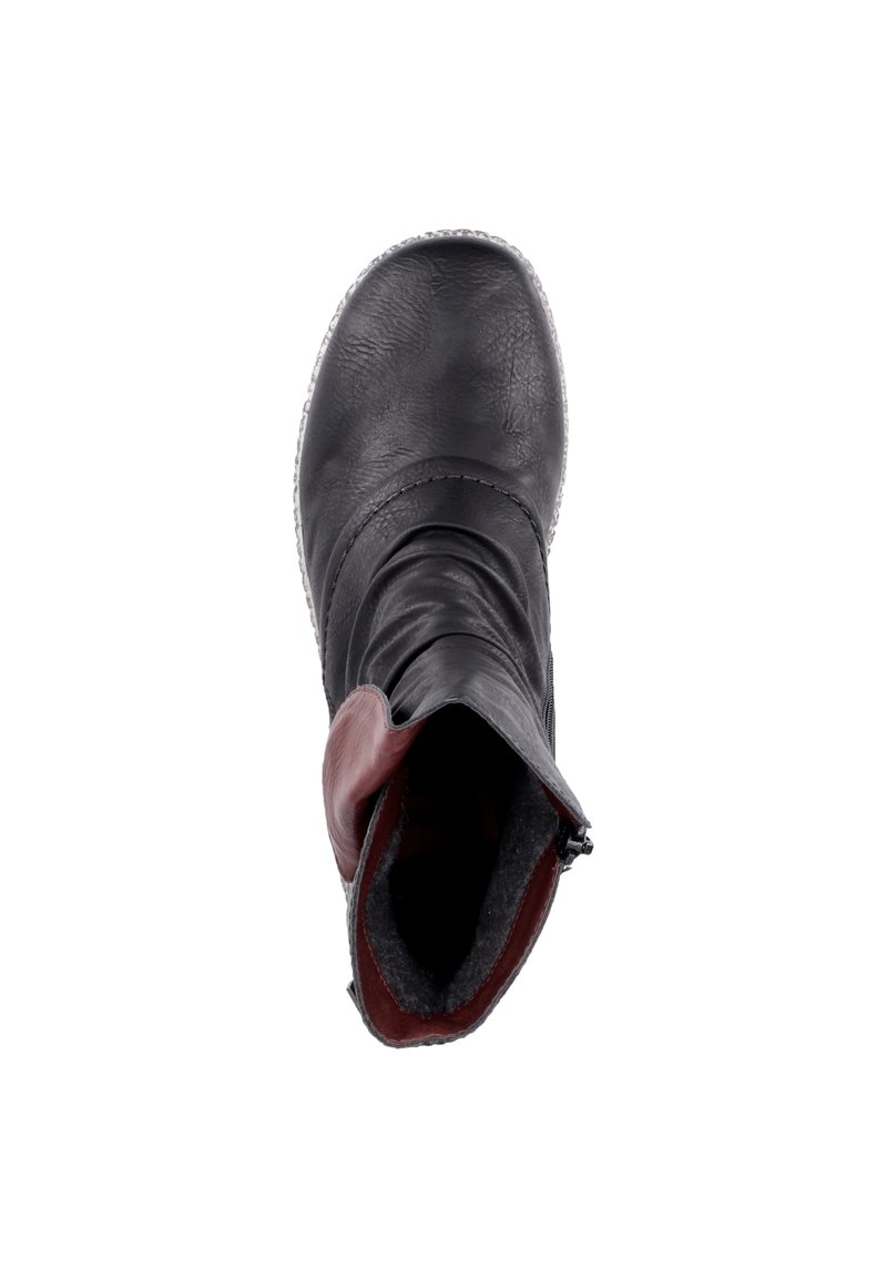 Damen Sneaker | Rieker Cowboy-/Bikerstiefelette black-old silver-wine/schwarz - NT23404 Damen Sneaker | Rieker Cowboy-/Bikerstiefelette black-old silver-wine/schwarz - NT23404